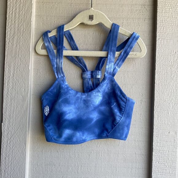 NWT Free People On The Radar Tie Dye Yoga Sports Bra in Blue Size: XS/S - Picture 10 of 12